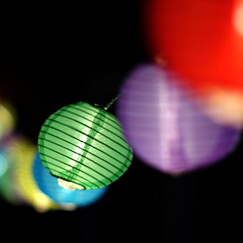 Plaights Lampion Lichterkette mit 20 LED’s in bunt | Sommerlichterkette für draußen mit Timer Funktion | perfekte Dekoration für Garten, Terrasse, Balkon, Party und Feiern - 4