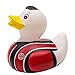 Produktbild Eintracht Frankfurt Badeente schwarz-rot Retro Quietscheente, Ente, Duck SGE - Plus Lesezeichen I Love Frankfurt
