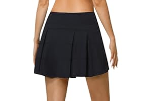 beroy Damska spódnica sportowa, wysoka talia, spódnica tenisowa, dla dziewcząt, mini spódniczka do biegania 2 w 1, sportowa spódnica golfowa z kieszeniami, krótka spódnica sportowa ze spodenkami