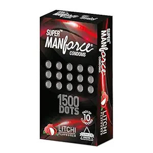 Manforce Litchi Flavoured 1500 Dots Combo 6 Condoms (Set of 6, 60 S)
