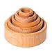Grimm's Set of 5 Small Wooden Stacking & Nesting Bowls, Natural
