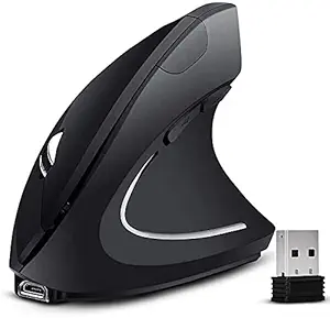 Tobo Wireless Ergonomic Mouse,Rechargeable 2.4G Bluetooth Vertical Mouse with 6 Buttons 3 Adjustable DPI Levels Compatible with Laptop, PC, Computer, Desktop.