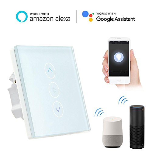 Preisvergleich Produktbild Smart Intelligenten Lichtschalter Dimmbar Glas Touchscreen-schalter, Timing-Funktion Kein Hub Erforderlich Kompatibel mit Alexa / Google Home / APP