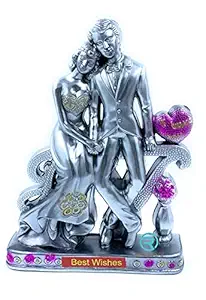 RDK SONS Valentine Romantic Love Couple Statue for Home Decor in Figurines & Showpiece | Room Table Decorative Items|Gifts for Husband|Girlfriend|Boyfriend|Wife (Love Couple Sitting)