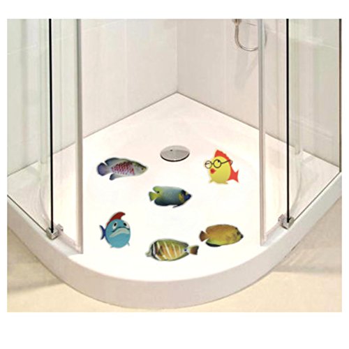 Anti Rutsch Sticker für Duschen 6 er Set Motiv Fische Badewanne Dusch Bad