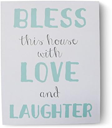 Barnyard Designs Bless This House With Love And Laughter Wooden Box Wall Art Sign, Primitive Country Farmhouse Home Decor Sign With Sayings 10" x 8"