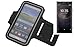 Produktbild Neopren Jogging Armband Sportarmband Oberarmband für Sony Xperia XA2, schwarz mit Reflektor Streifen. Fitness Lauf Armband