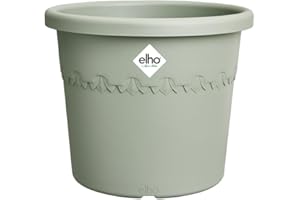 elho Algarve Cilindro Wheels 58 cm – duża doniczka do użytku na zewnątrz – doniczki na rośliny, 100% tworzywo sztuczne pochodzące z recyklingu, zielona/tymiankowa zieleń