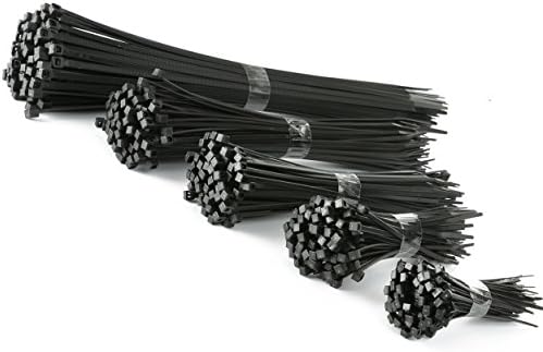 Cable Ties Black & Cymbal Care Kit – Pack of 500 – 5 X 100 Pack of Assorted Sizes 75/100/160/200/300 mm, Naruba Premium