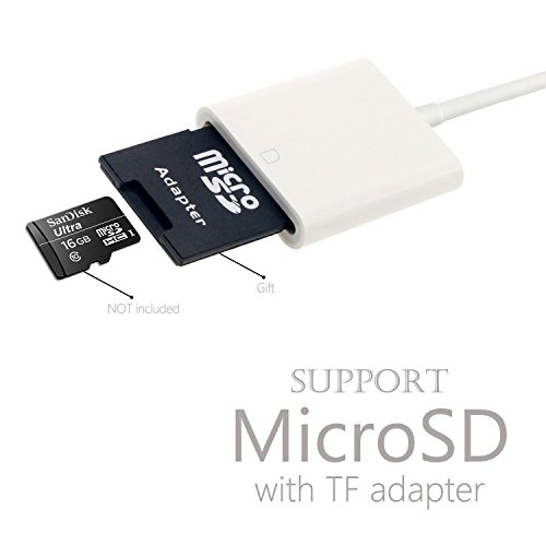 Amavasion SD Card Reader-Kamera-Adapter für iPhone iPad, Trail Spiel-Kamera-Karten-Viewer Reader für Apple iPhone 5 / 5s / 6 / 6S / 6 Plus / 07.07 Plus / iPad Mini / Air – Keine App nötig - 3