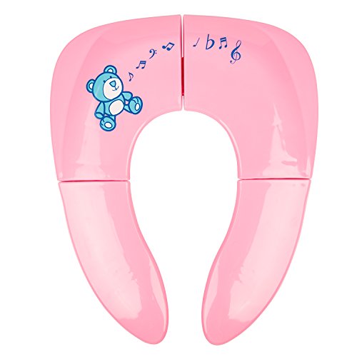 CITTATREND Réducteur de Toilette Siège Entraînement de Toilette Pliable Voyage Aide Pot pour Bébé Enfant WC Maison Voyage (Rose)