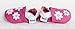 Soft leather baby shoes pink with white flowers