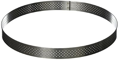 De Buyer 3099.08 Cercle à Tarte Perforé Rond Valrhona - inox - Bord Droit - ht. 2 cm - Ø 20,5 cm