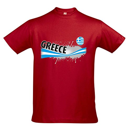 Fanshirt Herren GREECE, Griechenland Ländershirt EM / WM Trikot S-XXL , Red , XL