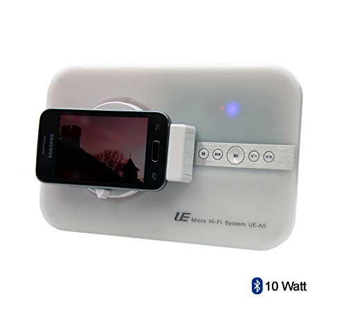 10 Watt Micro Hi-Fi System für Samsung S4 S5 S3 S2 S6 A3 A5 Alpha K zoom POCKET 2 Trend Lite Young 2 DUOS TAB 3 SIII mini Note 4 Core J5 .. für Musik Video Bilder mit Micro USB & Bluetooth Soundsystem Lautsprecher Sound Tube Fernbedienung – weiß white weiss - 4