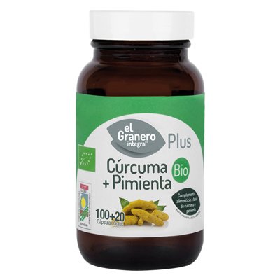 CÃºrcuma y Pimienta Bio El Granero Integral 100 + 20 CÃ¡psulas 440mg