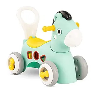 Baybee Pinto Horse Rider for Kids | Push Car Rider with Smooth Wheels Baby Car Suitable for Boys & Girls Age 1-3 Years (Pinto Horse, Green)