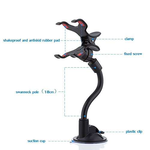 iVoler KFZ Handyhalterung mit Doppelt Klammer, Universal Auto Handy Halterung Halter 360Â°drehbar Autohalterung fÃ¼r Windschutzscheibe und Armaturenbrett fÃ¼r iPhone X / 8 / 8 Plus / 7 / 7 Plus / 6(s) / 6(s) Plus / SE / 5s / 5, Samsung Galaxy S9 / S9+ / S8 / S8+ / S7 / S7 Edge / S6 / S5, Huawei, LG, Nexus, HTC, Motorola, Nokia, Sony und jedes andere Smartphone oder GPS-GerÃ¤t (Schwarz/Rot)