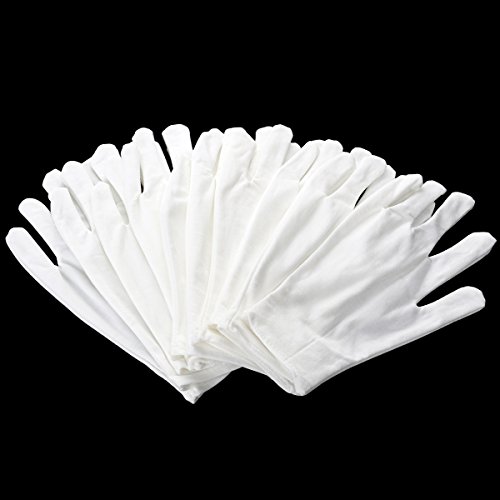 FOXNOVO 8 Paare weiße Baumwolle Handschuhe weiche leichte Arbeit Handschuhe Größe - 8