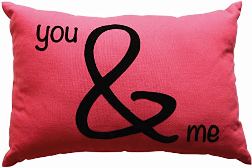 Random in Tandem - You & Me - Cushion with Cover - Cotton/Bedroom Basics Collection (Red)