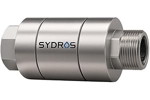 SYDROS Kalkschutzfilter Dusche ½ Zoll aus Edelstahl reduziert Kalkablagerungen bis zu 90 Prozent ohne Salz oder Chemie für Dusche, Badezimmer wartungsfrei einfach montierbar