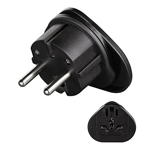 Hama Reisestecker Universal zum Anschluss von ausländischen Geräten (USA, UK, China, Italien, Schweiz, u.v.m.) an deutsche Schutzkontaktsteckdosen (z.B. Deutschland, Spanien, Frankreich, Türkei u.v.m.), schwarz - 4