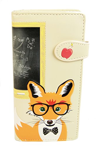 Shagwear - Monederos para mujeres jóvenes: Varios colores y diseños: (profesor zorro beis / professor fox beige)