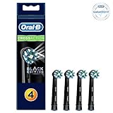 Oral-B Genuine CrossAction Replacement Black Toothbrush Heads, Refills for Electric Toothbrush, Angled Bristles for up to 100 Percent More Plaque Removal, Pack of 4