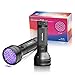 Produktbild Puaida UV-Taschenlampen, 395 nm und 51 LED Ultraviolet Schwarzlicht, multifunktional, tragbares UV-Licht, für Haustier-Urin-Detektor, Skorpion Hunter & Hotel Sanitär-Inspektion, Schwarz, 2 Stück