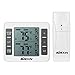 Produktbild KKmoon Digitales Thermo Hygrometer mit 1 Außensensor, Großem LCD Bildschrim Einstellbar Temperaturalarm, Max Min Innen und Außentemperaturanzeige in Celsius Fahrenheit Aquarium Weiß