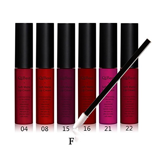 BOBORA 6 St¨¹ck wasserdicht Matte Liquid Lip Gloss Lippenstift + Lip Pinsel