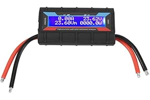 GARSENT Cyfrowy watomierz, wysokoprecyzyjny miernik mocy 4,8 V ~ 60 V 130A z podświetleniem LCD