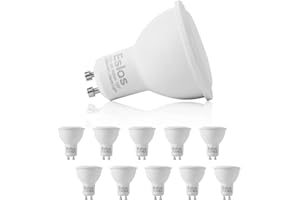 Eslas LED GU10 Lights, Warm White 3000K, 6W 600LM, Equivalent to 60W, 120° Beam Angle, CRI>80+, Non-Dimmable, 10 Pieces