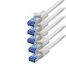Produktbild BIGtec - 5 Stück - 1,5m CAT.7 Gigabit Patchkabel Netzwerkkabel weiß Kupferkabel Patch Ethernt LAN DSL Kabel CAT7 (RJ45, Cat 7, S/FTP PIMF) 1,50m