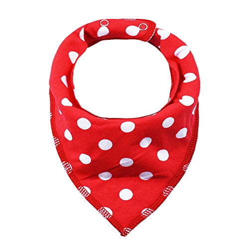 iZiv 4er Set Baby Bandana Geifer Lätzchen mit Justierbarem Druckknöpfen, Wasserdichte TPU Auskleidung für 0-2 Jahre - 3