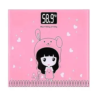 Niyam Electronic Digital LCD Personal Weighing scale For Body Fitness Scale Weighing Machine for Human Body Weight machine Bathroom Scale (25 x 22 x 3 cm, Pink)