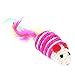 Produktbild Junlinto Haustier Katze Sisal Seil Rassel Scratcher Molar Maus Form Spielzeug mit bunten Feder 7 cm