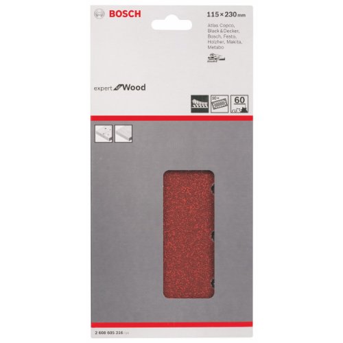 Bosch Schleifblatt C430 Expert for Wood+Paint 115x230mm Korn 60, 10 Stk. - 2