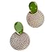 FANMURAN Vintage Holiday Gift Big Drop Green Round Earrings Stud Carved Jewelry Women
