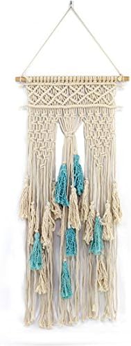 OMAS Handmade Macrame Wall Hanging-Woven Tapestry-Boho Wall Decor- Macrame Tapestry- Textile Wall hanging – Chic Bohemian Home Geometric Art Decor-Blue