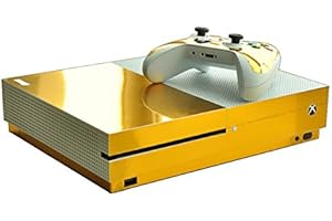 Morbuy Xbox One S Skin Console Vinyle Autocollant Decal Sticker and 2 Manette Skins (Gold Glossy)