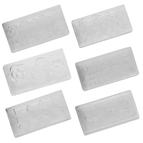 Bluelans® 6X 3D Nail Art Nägel Mold Form Schablonen Modul Acryl Deko DIY