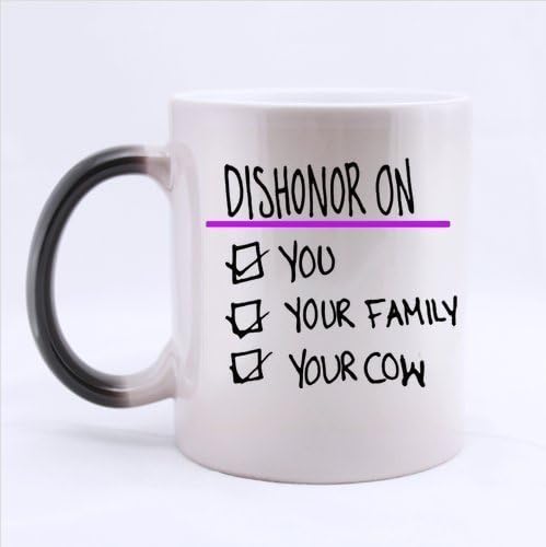 Dishonor On You Your Family Your Cow-Funny & Humor Color Changing Mug Morphing Coffee Tea Mug Cup,11-Ounce by Funny Morphing Mug