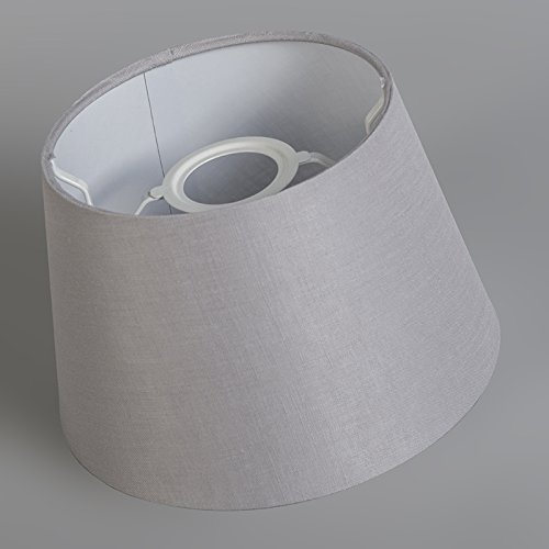 QAZQA Leinen Schirm 25cm rund DS E27 leinen hellgrau , Rund konisch Schirm Pendelleuchte, Schirm Stehleuchte, - 4