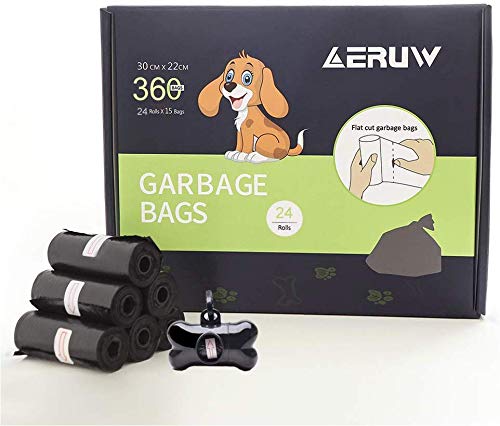 Sacchetti per Cani, Dog Poop Sacchetti biodegradabili Dog Sacchetti di rifiuti con Dispensers, Extra Spesso a Prova di perdite Dog Poo Bags (24 Rotoli/ 360 Pezzi)