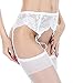 Produktbild Spitzen Strumpfgürtel Strapshalter Strumpfhalter Hüfthalter Dessous Strapse M1 (L/XL (40-42), weiß)