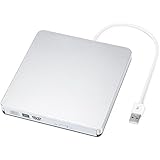 TopElek Externes DVD CD RW Brenner, DVD CD RW Writer mit klassischem Silber für Apple MacBook Air, Macbook Pro, Mac OS, PC Laptop