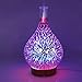 Produktbild FeiliandaJJ 100ml Glas Nachtlichter Diffusoren Luftbefeuchter 7 Farbwechsel LED Lichter Aromazerstäuber für Yoga Schlafzimmer Büro (Silber)