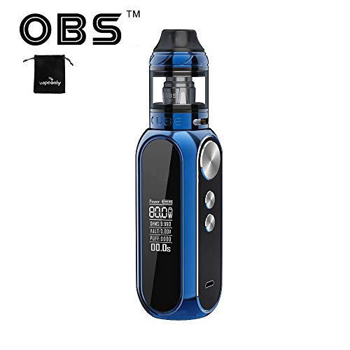 OBS Cube VW Kit with 2ml Super mesh Tank, Screen and Exquisite Buttons,Electronic Cigarette,No E Liquid No Nicotine (Blue)