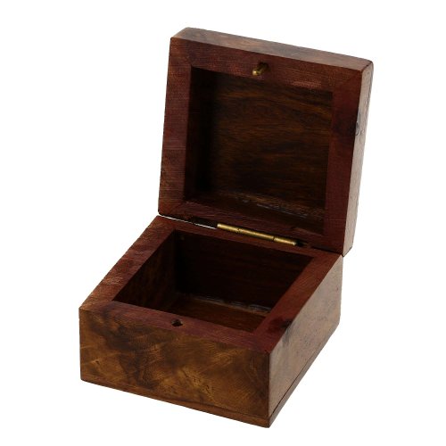 Indischer Elefanten-Schmuckbehälter – Kleines Holzkästchen 5 x 5 x 3,8 cm – Schmuckkästchen für Halsketten - 2